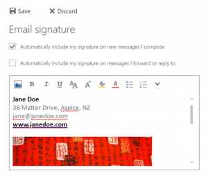 how to add an email signature on outlook web app
